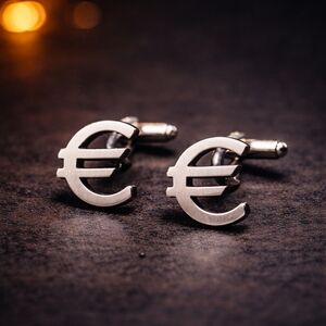 Euro Symbol Silver Cufflinks